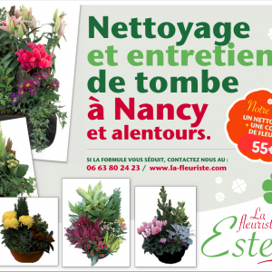 Fleurissement et entretien de la tombe Nettoyage brossage rinçage séchage manuel des ornements et fleurissement de tombe à nancy