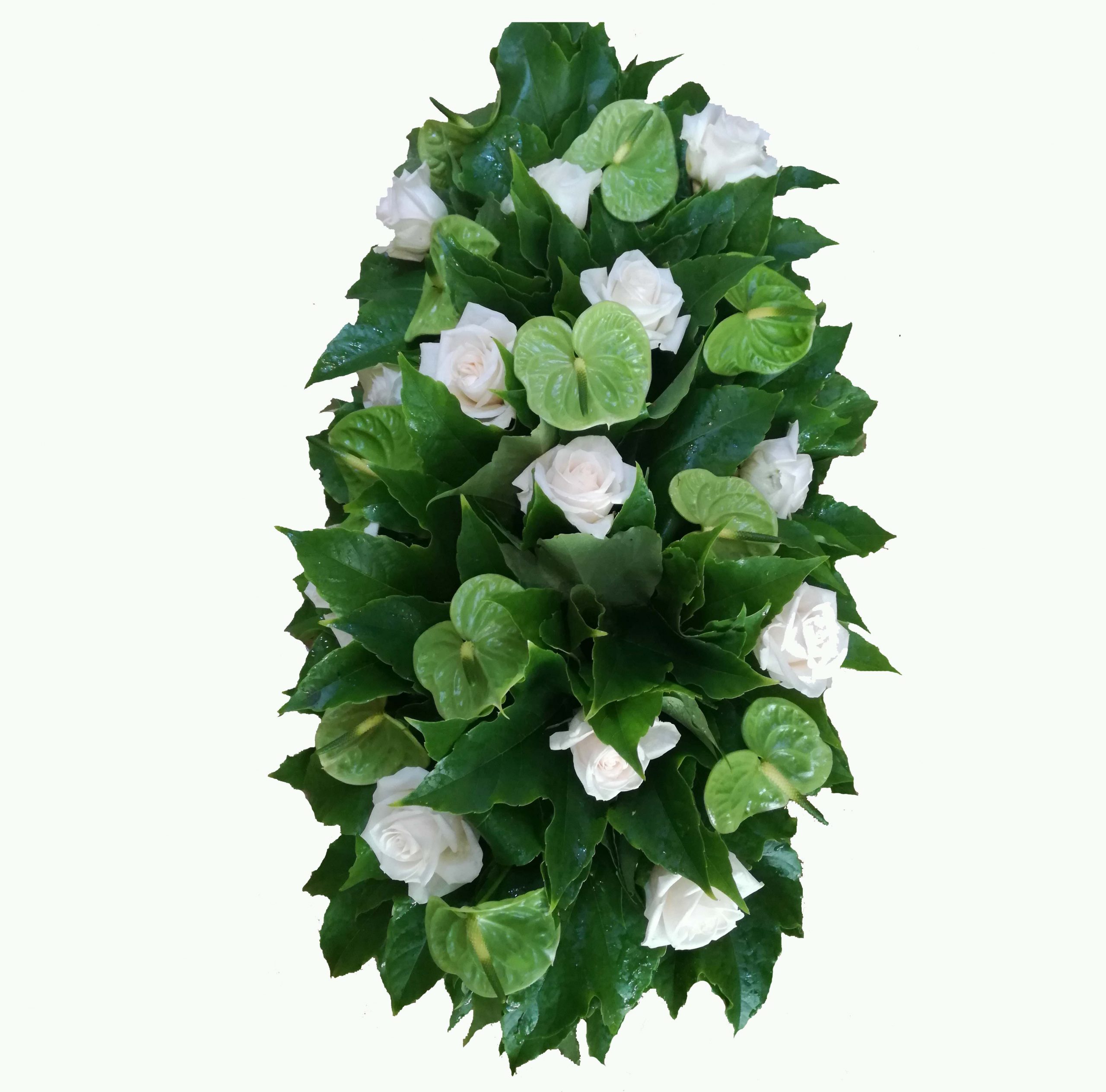 gerbe de fleurs blanches et vert