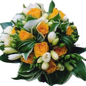 Bouquet de mariée orange et blanc