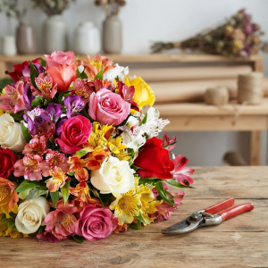 Bouquet du fleuriste de saison coloré